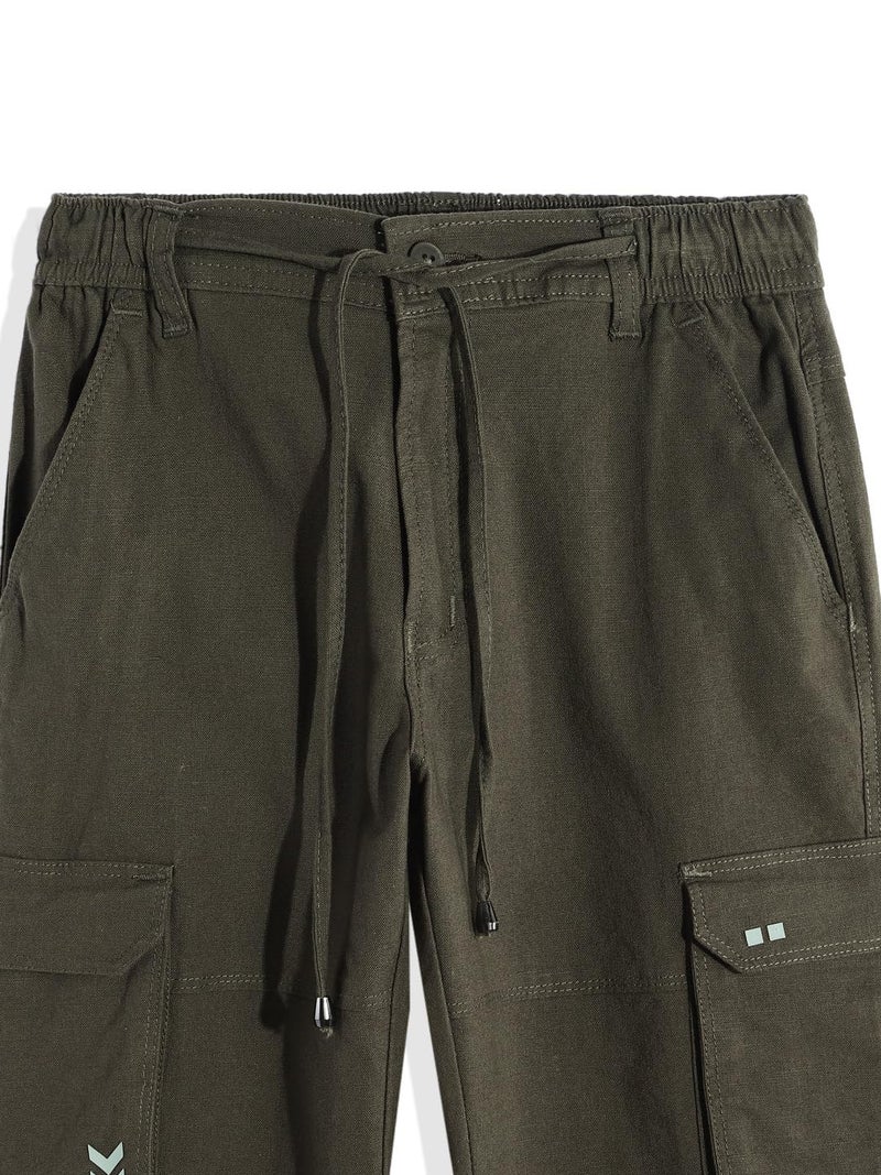 CAVIO Boys Casual Solid Regular Fit Cargo Pants with Multiple Pockets - Image 3